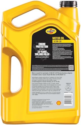 Pennzoil 5W-30 Motor Oil, 5 Quart (3 Pack)