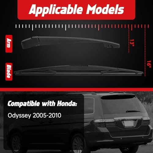 Replacement for 2005-2010 Honda Odyssey, Rear Windshield Back Wiper Arm blade Set - OTUAYAUTO Factory OEM Replacement 76720SHJA01