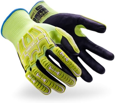 HexArmor Helix Impact Resistant & A1-A9 Cut-Resistant Work Gloves – High-Dexterity Nitrile Grip Industrial Safety Gloves