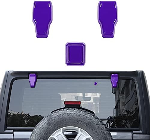 Rear Tail Door Window Hinge & Rain Wiper Nozzle Decorative Cove Fit for 2018-2026 Jeep Wrangler JL JLU(Purple)