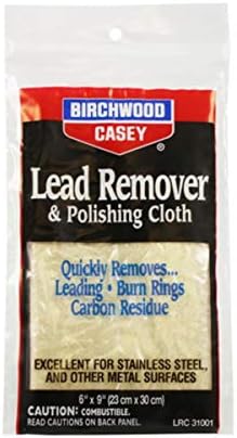 BIRCHWOOD CASEY Lead Remover & Polishing Cloth Durable Lightweight 6"x9" Cleaning Rag for Gun, Sporting Equipment, Home & Auto Use
