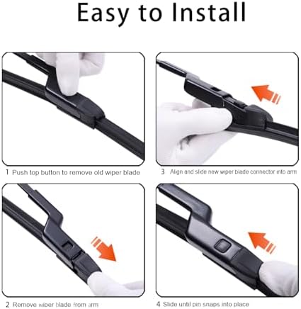 Windshield Wiper Blades for 2024 2025 2026 Chevy Trax - Front & Rear Set, OEM Exact Fit, All-Season Rubber with Premium Aerodynamic Design