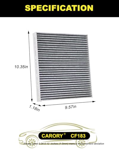 Cabin Air Filter w/Activated Carbon for Jeep Grand Cherokee (2011-2021, Not Fit Cherokee), Dodge Durango 2011-2025, 68079487AA, 68079487AB, CF11183, CF183