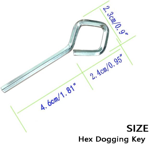 5/32" Standard Hex Dogging Key with diamond Full Loop, Key-Ring Style Dogging Key Set 5/32 Allen Wrench Key for Push Bar Door Panic Bars, Hex Socket, Solid Metal-10 Pack（Middle,silver L