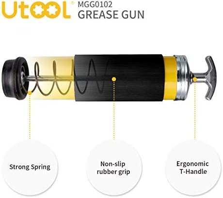 UTOOL 8000 PSI Heavy Duty Pistol Grip Grease Gun Kit, 14 oz Capacity