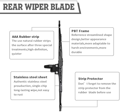 Rear Wiper Blade Replacement for Toyota 4Runner 3rd gen 1996-2002