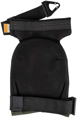 ALTA 52943.09 AltaCONTOUR LC Gel Insert Knee Protector Pad, Olive Green Cordura Nylon Fabric, AltaLOK Fastening, Flexible Cap, Long, Olive Green