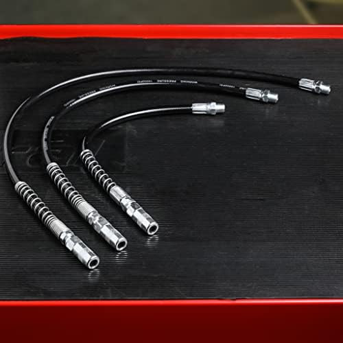 ARES 54033 24-In Grease Gun Flex Hose - 4,500 PSI, Heavy Duty Coupler