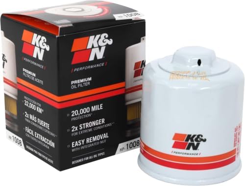 K&N Premium Oil Filter: 20,000 Mile Engine Protection with Wrench Off Nut: Compatible with Select 1990-2023 INFINITI/MAZDA/NISSAN/SUBARU Vehicle Models HP-1008 (Pack of 12)