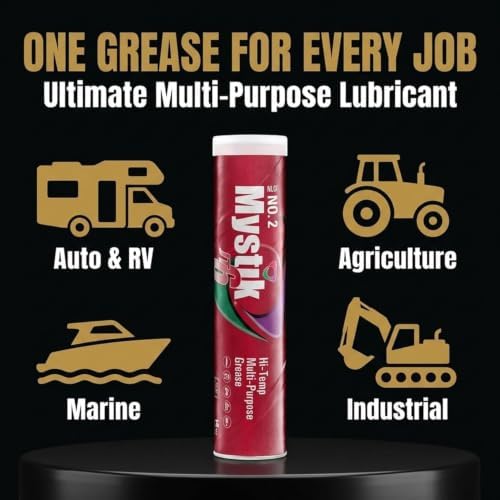 Mystik JT-6 High Temp Grease Tube for Grease Gun, Multi Purpose Red Lithium Complex, NLGI 2, Wheel Bearing Grease, 14 oz, 1 Pack