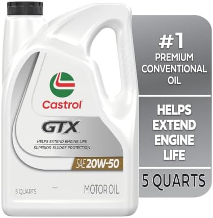 Castrol GTX 20W-50 Conventional Motor Oil, 5 Quarts