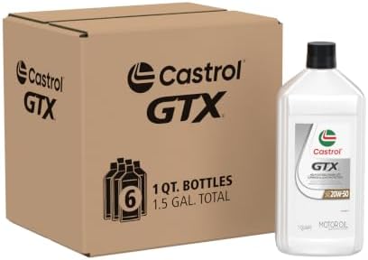 Castrol GTX 20W-50 Conventional Motor Oil, 1 Quart, Pack of 6