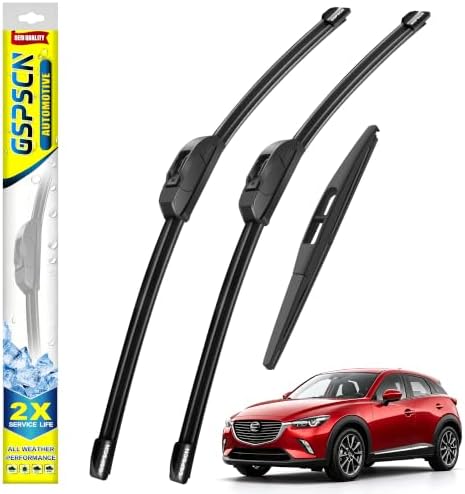 GSPSCN Windshield Wiper Blades for Mazda CX-3 CX3 2016-2021 (Pack of 3)