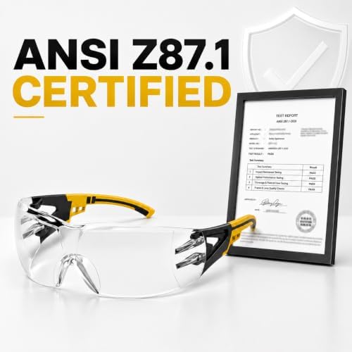 12 Pack Clear Safety Glasses Bulk for Men Women ANSI Z87.1 UV Protection