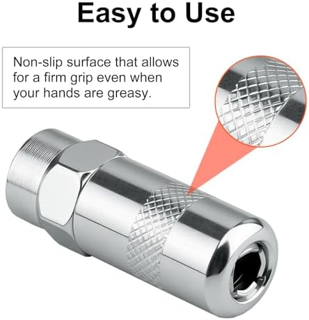 8PCS Heavy Duty Grease Gun Coupler Fittings and Tips Set 1/8" NPT