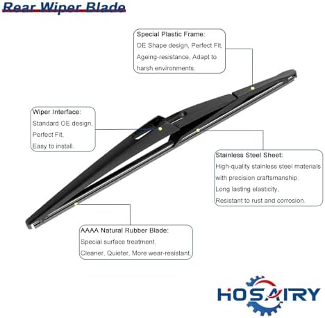 Rear Wiper Arm Blade Set for Nissan Rogue 2008-2013, Juke 2011-2016, Qashqai 2008-2013 - Windshield Wiper Arm Blade Assembly 28780-JM00A
