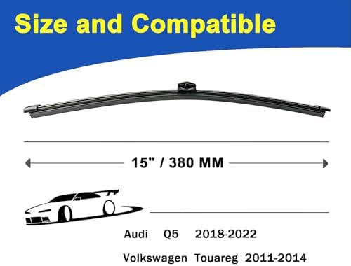 SIMPWIBLD Wiper Blades Premium All-Seasons Durable Stable And Quiet OEM Quality Rear Windshield Wipers 15" (Set of 1)