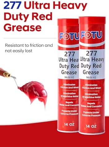 FOTU 277 Ultra Heavy‑Duty Red Grease Tube,10‑Pack 14oz Wheel Bearing Grease