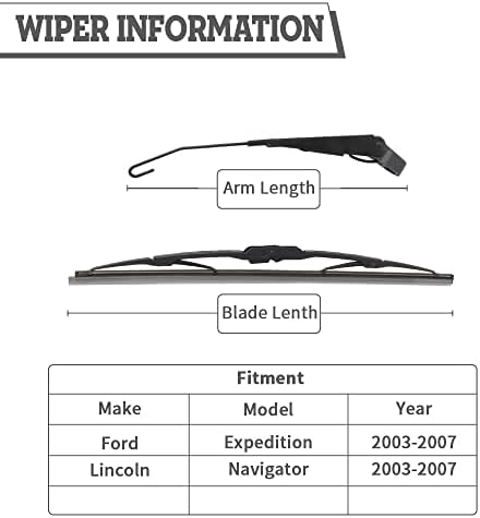 Rear Wiper Arm Blade for Ford Expedition,Lincoln Navigator 2003-2007
