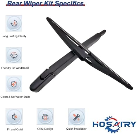 Rear Wiper Arm Blade Set for Mercedes Benz ML Class 2006-2015 ML350 W164 W166 GLE-Class 2016-2017 GLE300 GLE350 GLE450 Rear Windshield Wiper Arm Blade Assembly A1698201745 A0009982921