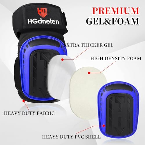 Knee Pads for Men, Thick Gel Foam Construction Knee Pads for Work