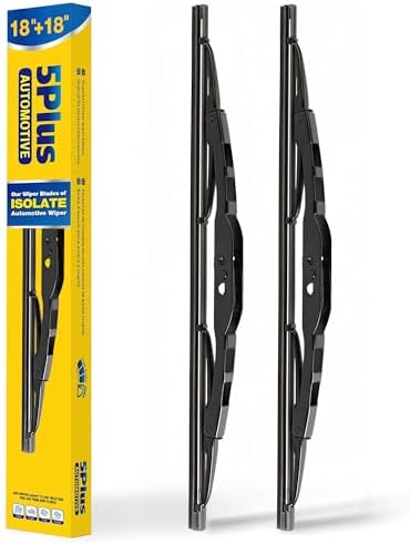 5 PLUS 18 Inch Wiper Blades 2 Pack for U/J HOOK Front Wipers Arms