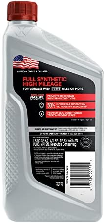 Valvoline Full Synthetic High Mileage with MaxLife Technology SAE 5W-30 Motor Oil 1 QT (Pack of 2)