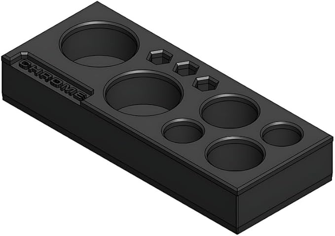 MagAttach Chrome Adapter and Short Extensions Magnetic Interconnecting Organizer Tray (Black/Black)