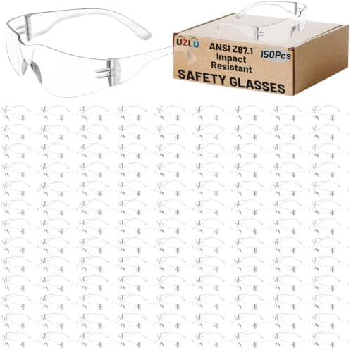 150 PCS Clear Safety Glasses, ANSI Z87.1 Eye Protection for Men and Women