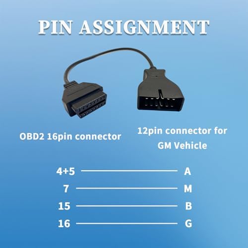 OBD1 to OBD2 Cable for GM 12 Pin to 16 Pin OBD Diagnostic Adapter Cable