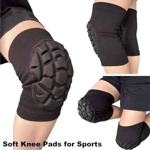 Knee Pads for Wrestling Men Women - Lightweight & Elastic Sleeves, Black L