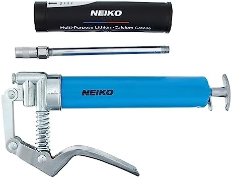 Neiko 12012A Mini Grease Gun, Heavy Duty Pistol Grip Greaser, 4500 PSI, Mini 3oz Grease Cartridges for Grease Gun, Grease Gun with Zerk Fitting, 5.75” Straight Extension, Small Grease Gun Kit