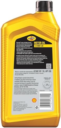 Pennzoil 10W-30 Motor Oil, 1 Quart