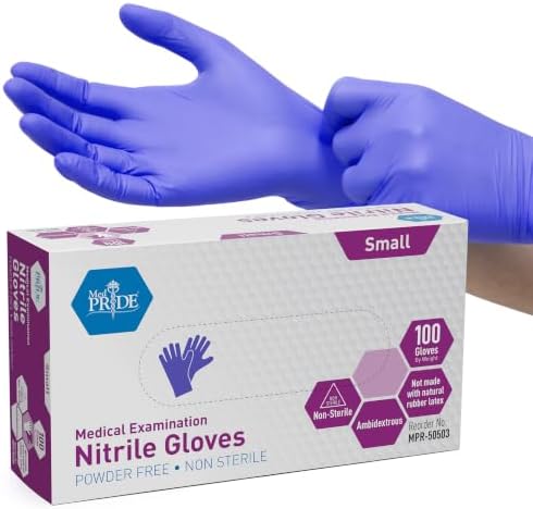 MedPride Powder-Free Nitrile Exam Gloves (Small (Pack of 100))
