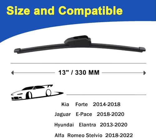 SIMPWIBLD Wiper Blades Premium All-Seasons Durable Stable And Quiet OEM Quality Rear Windshield Wipers 13" (Set of 1)