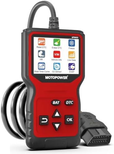 MOTOPOWER MP69033 Pro OBD2 Scanner Code Reader Check Engine Fault Light Diagnostic Scan Tool with Battery Tester