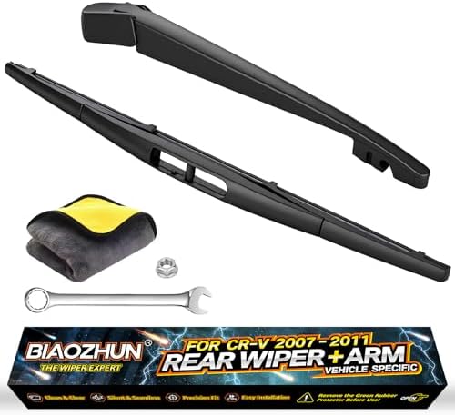 Rear Wiper Arm Blade Assembly, Replacement for Honda CR-V 2007–2011 SUV | Back Windshield Wiper Blade Arm Set, With Rear Window Wiper Arm Nut Cap Cover Accessories – OEM-Style Precision