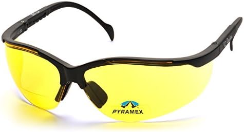 Pyramex Venture II Bifocal Readers Safety Glasses Protective Eyewear, 2.5 Diopters, Amber