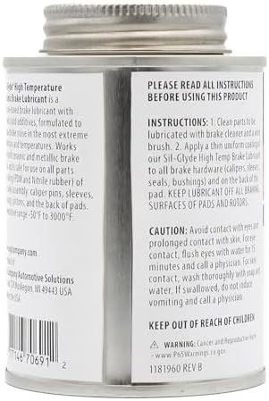 AGS Automotive Solutions Ceramic-Glyde Silicone Brake Lubricant – 8oz Brush Top Can, Advanced Noise Reduction, Exceptional Brake Pad Protection, Reliable Performance (Pack of 2)