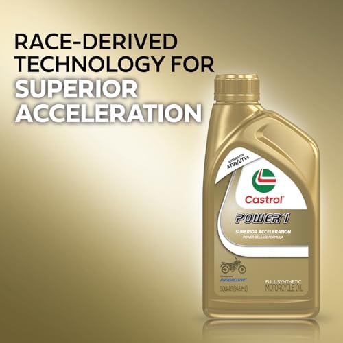 Castrol Power1 4T 10W-40 Full Synthetic Motorcycle Oil, 1 Quart, Pack of 6