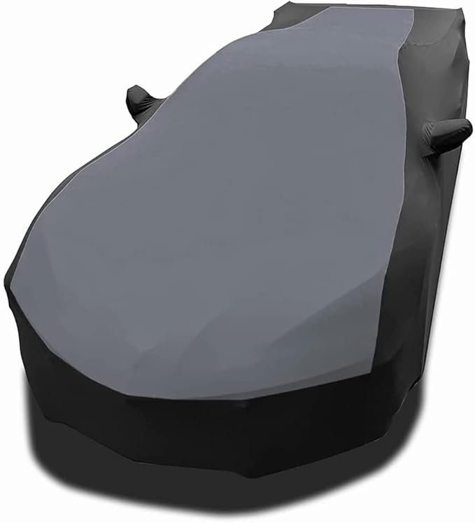 SR1 Performance USA C8 Corvette Indoor Car Cover – Custom Fit Stretch Satin Ultraguard, Soft Paint Protection Against Dust & Scratches for 2020–2026 Stingray, Z51, Z06, E-Ray (Gray/Black)