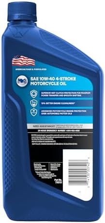 Valvoline 4-Stroke Motorcycle SAE 10W-40 Motor Oil 1 QT, Case of 6