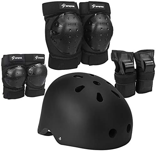 Kids Bike Helmet, Toddler Helmet for Youth Adult, Knee Pad Elbow Pad Wrist Guard Protective Gear Set for Skateboard, Bike, Skating, Cycling