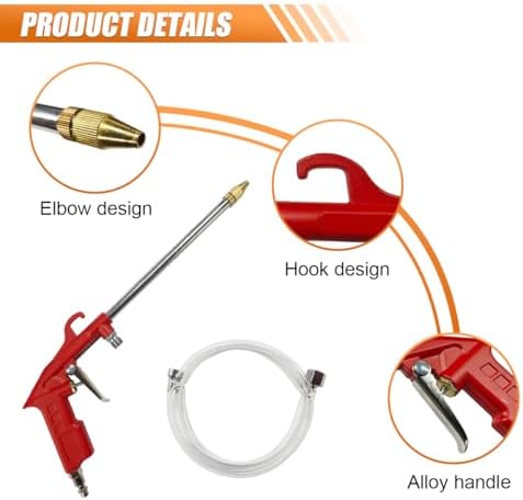 Car Air Engine Cleaning Spray Gun, High Pressure Air Nozzle Blow Gun with 4Ft Hose, Pneumatics Dust Cleaner Sprayer Tool, Siphon Vehicle Engine Bay Wash Spray Kit(Straight)