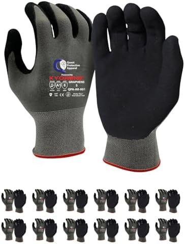Quest Cut Resistant Work Gloves, ANSI A1, Small, Pack of 12