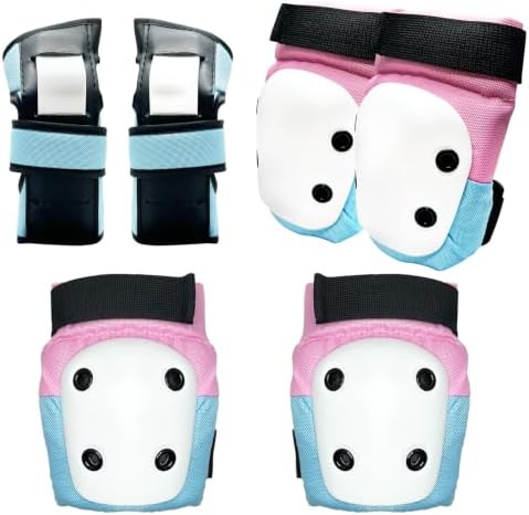Skateboarding Kids Knee Pads and Elbow Pads Set for Girls 8-12 Years Old