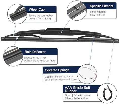 X AUTOHAUX Rear Windshield Wiper Blade Replacement for Hyundai Tucson 2004-2010 for Kia Sportage 2004-2010 for Chevrolet Captiva 2006-2020