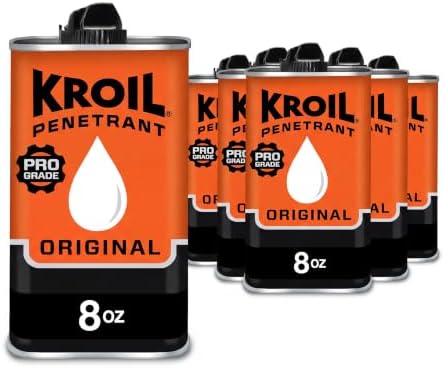 Kroil Original Penetrant - Rust Penetrating Lubricant - Corrosion Inhibitor Oil for Chains, Hinges & Stuck Metal Parts - Home & Industrial Use - Drip Can - 8 oz - 6 Pack (AZKL081C6)