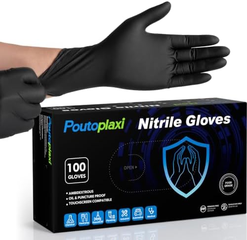 Nitrile Disposable Gloves 5 Mil, Large, 100 Count