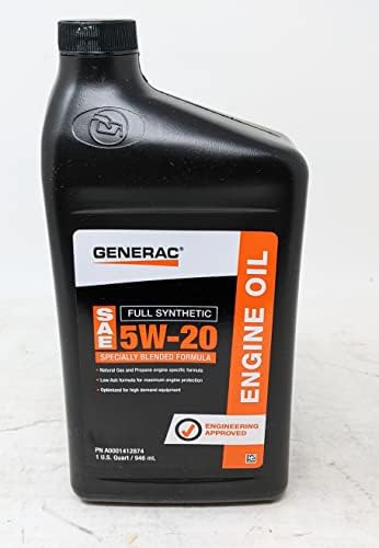 Generac A0001412874 5W20 Full Synthetic Engine Oil Quart (Pack of 2)